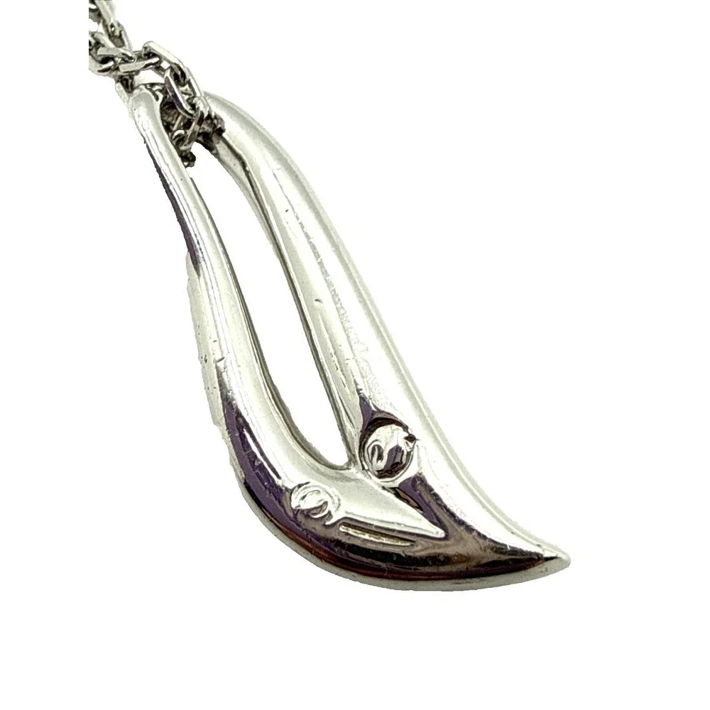 Swarovski Crystal Abstract Pendant Necklace Silver Rhodium Plated 15